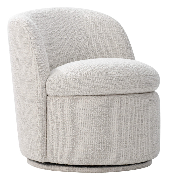 CHITA LIVING-Jolie Boucle Swivel Accent Chair-Accent Chair-Fabric-Cream-