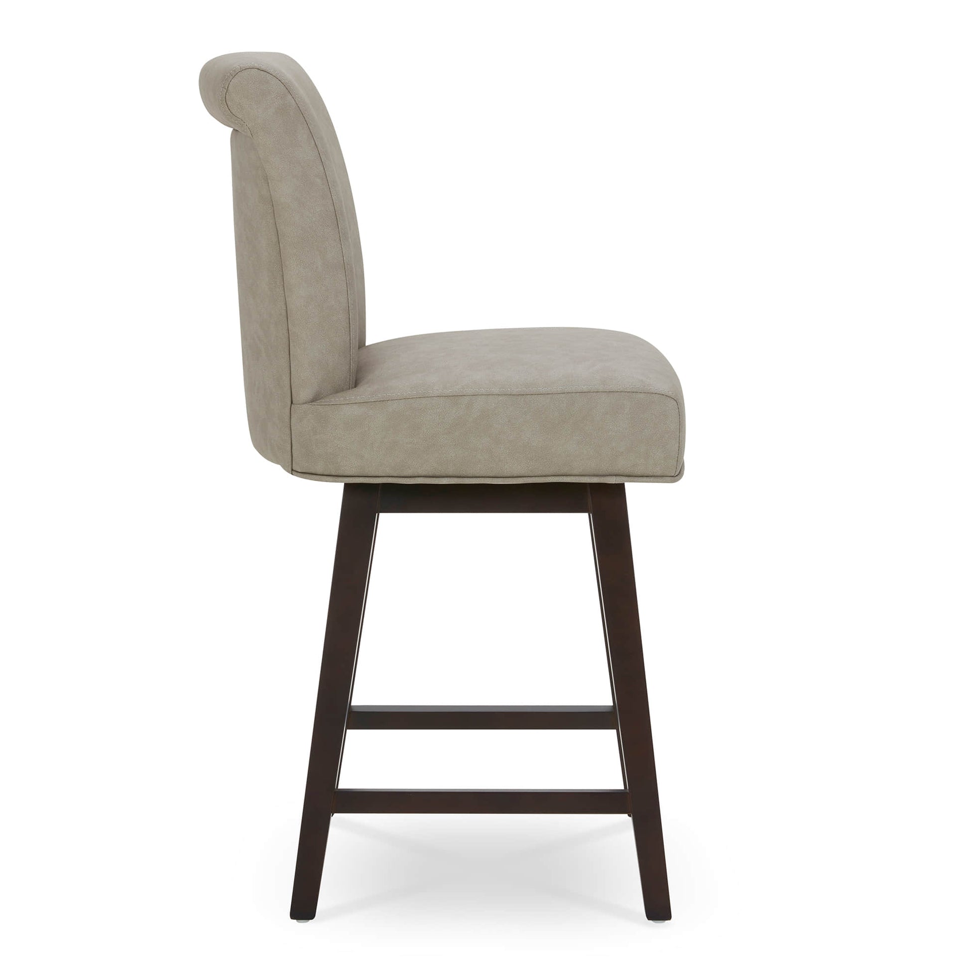 CHITA LIVING-Alina Modern Swivel Counter Stool-Counter Stools-Faux Leather-Stone Gray-1-Pack
