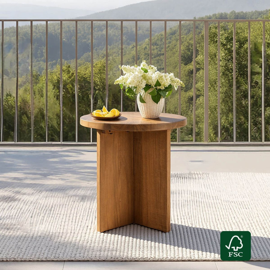 Raymond Modern Outdoor Acacia Wood Side Table
