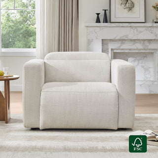 Oliver Power Recliner Sofa Chair - Creamy Gray Oliver Power Recliner Sofa Chair with adjustable headrest & dual USB ports. FSC certified.