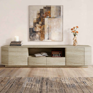 TV console shown as an example of a media-first storage piece.