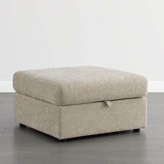 Maisie Modular Ottoman with Storage - Maisie modular ottoman with storage in taupe chenille fabric