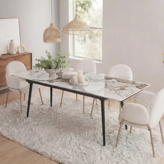 Glossy sintered-stone outdoor dining table used as a reference for patio table care