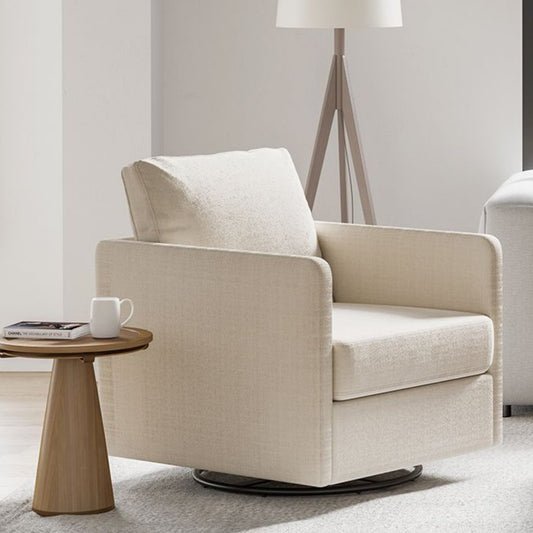 Emma Contemporary Swivel Armchair Accent Chair - CHITA LIVING-Emma Contemporary Swivel Armchair Accent Chair-Accent Chair-Fabric-Linen-