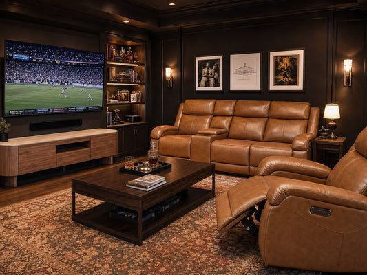 Leather recliner home theater