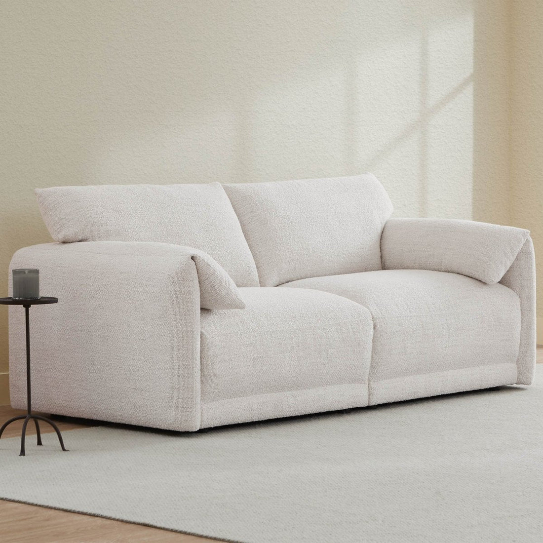 Josie Performance Boucle 2-Piece Modular Sofa  (80.3'') - Josie Performance Boucle 2-Piece Modular Sofa in light beige fabric - CHITA Living