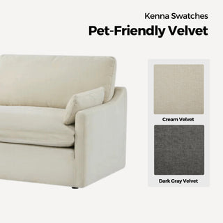 Kenna Sofa Swatches（test） - Kenna Sofa pet-friendly velvet swatches in cream and dark gray - CHITA Living