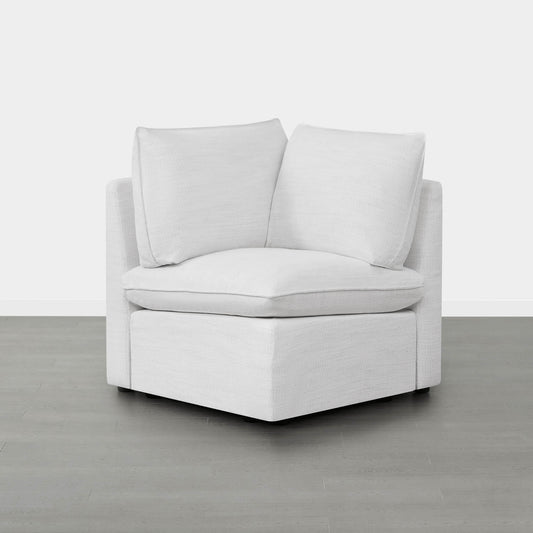 Sophia Modular Corner Seat - Sophia modular corner seat in white with plush cushions - CHITA Living