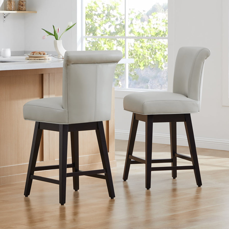 Swivel stool presented as a kitchen island seating option