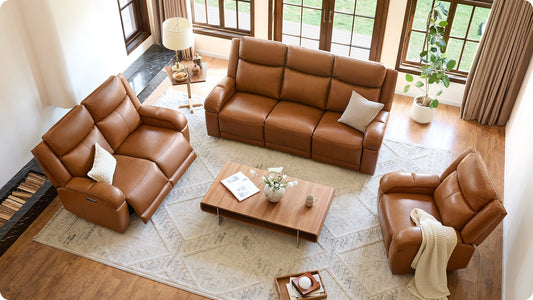 The luxurious Isaac Genuine Leather Wall Hugger Power Reclining Sofa with Power Headrest