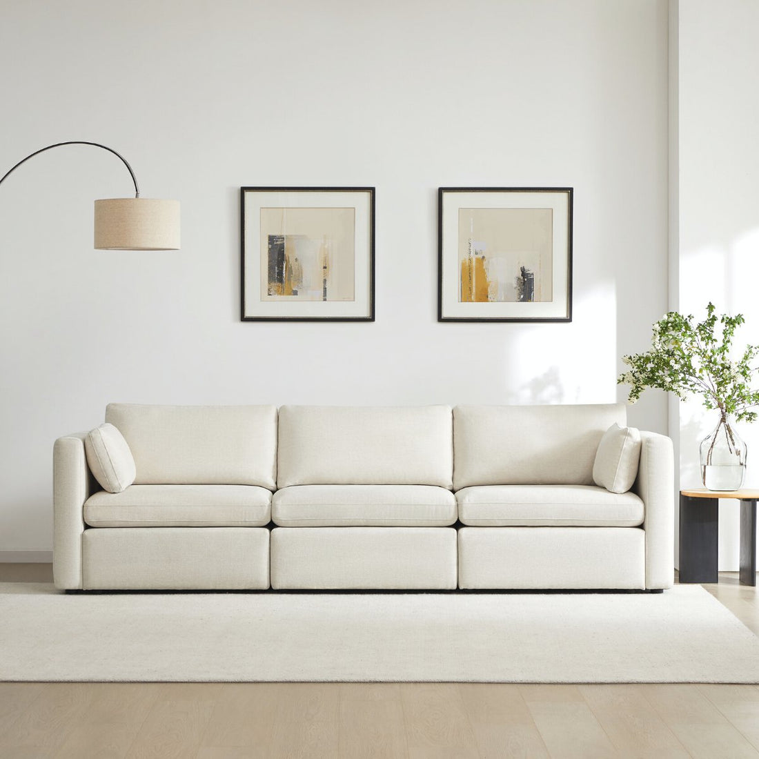 Delaney 3-Seat Modular Sofa - CHITA LIVING-Delaney 3-Piece Modular Sofa (112'')-Sofas-Fabric-Linen-