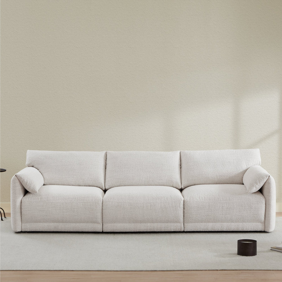 Josie Performance Boucle 3-Piece Modular Sofa  (115.7'') - CHITA LIVING-Josie Performance Boucle 3-Piece Modular Sofa (115.7'')-Sofas-Performance Fabric-Pearl-