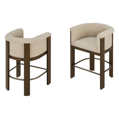 Eigil Modern Solid Wood Counter Stool (Set of 2)