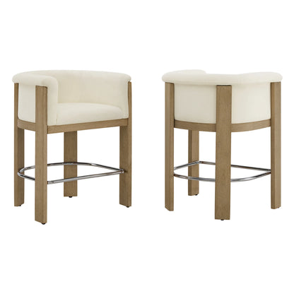 Eigil Modern Solid Wood Counter Stool (Set of 2)