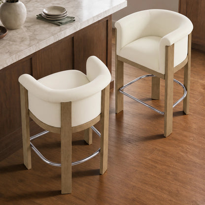Eigil Modern Solid Wood Counter Stool (Set of 2)