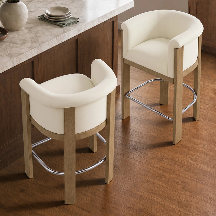 Eigil Modern Solid Wood Counter Stool (Set of 2)
