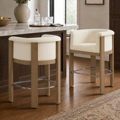Eigil Modern Solid Wood Counter Stool (Set of 2)