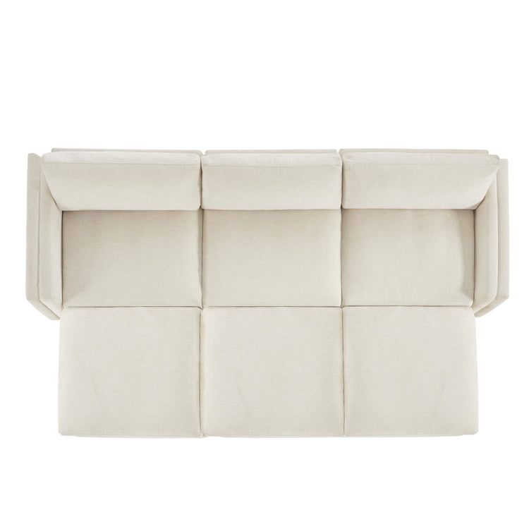 Liam 6-Piece Overstuffed Feather Wood Base Sectional Sofa