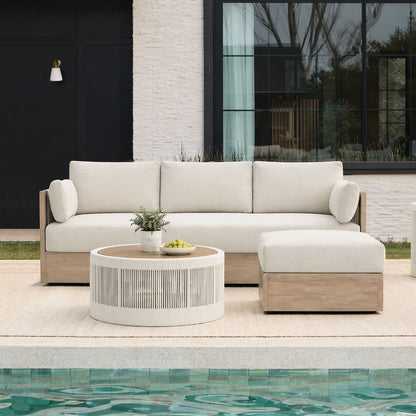 Clover Acacia Wood Rope Outdoor Patio Sofa Set