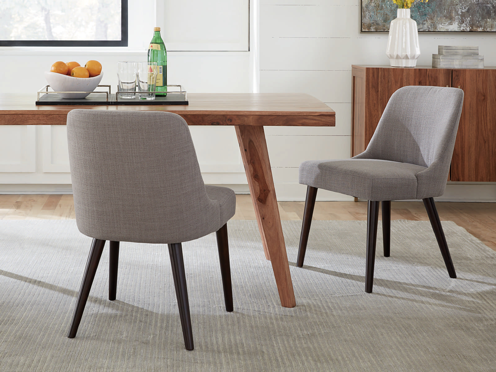 Grey dining chair online set