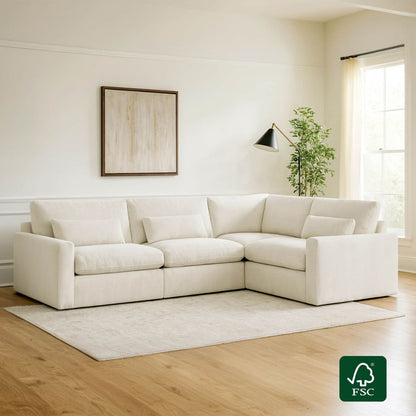 Ivy Modular 4-Seat Performance Fabric Sectional with Storage Ottoman