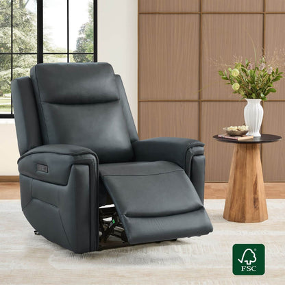Leif Super Zero Gravity Power Leather Recliner