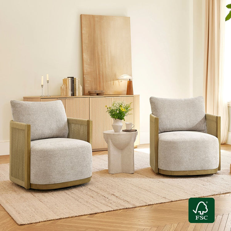 Carl Modern Swivel Rope Accent Chair