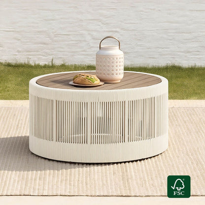 Clover Acacia Wood Rope Outdoor Coffee Table