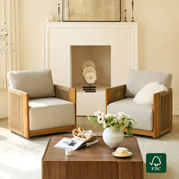 Marisol Outdoor Fully-assembled Rope Wood Accent Chair