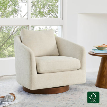 Wren Modern Swivel Accent Chair with Back Cushion