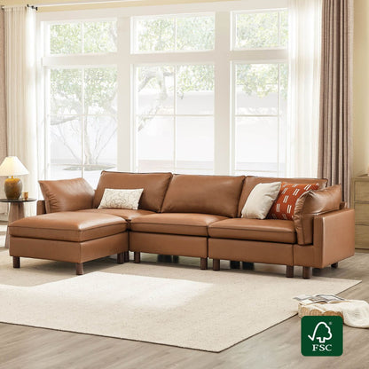 Brendon Modular 4-Seat Sectional Sofa with Wood Leg