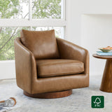 Wren Modern Swivel Accent Chair with Back Cushion