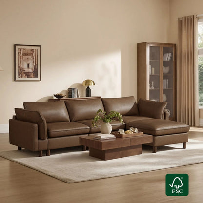 Brendon Modular 4-Seat Sectional Sofa with Wood Leg