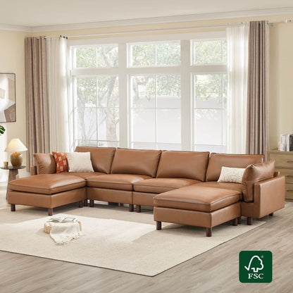 Brendon Modular 6-Seat Sectional Sofa with Wood Leg