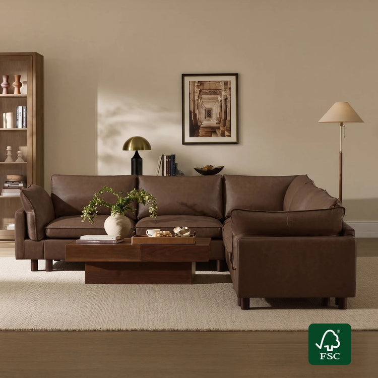 Brendon Modular Corner Sectional Sofa with Wood Leg