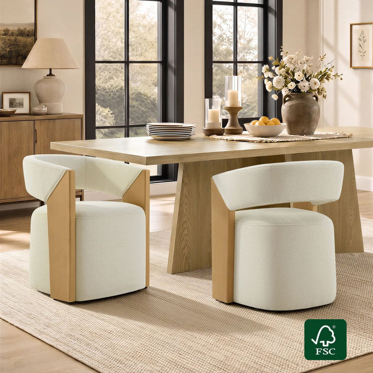 Ansel Modern Rolling Dining Chair with Armrest