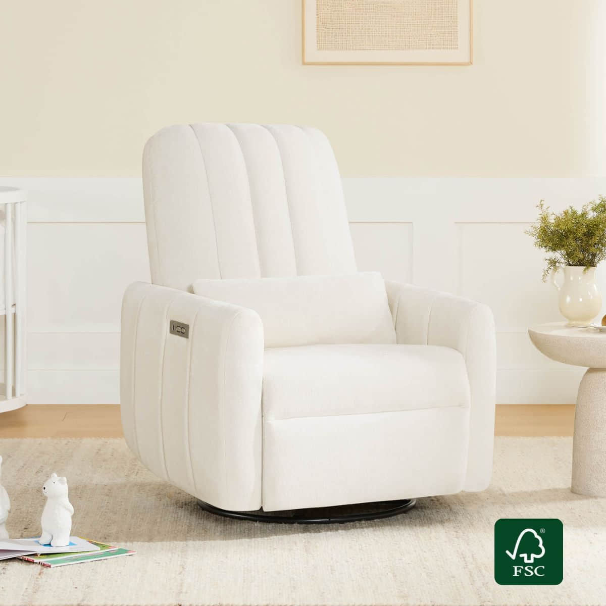 Shell Power Swivel Nursery Glider Recliner