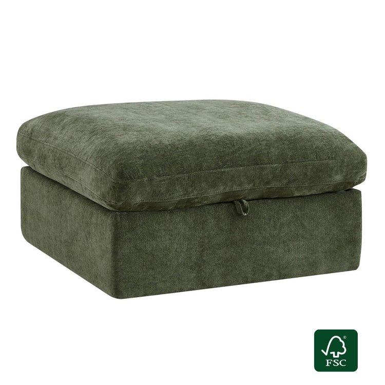 Ivy Modular Performance Fabric Ottoman with Storage