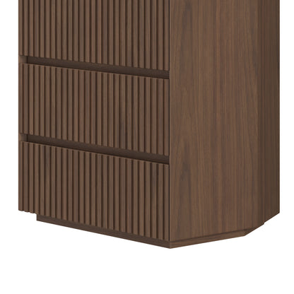 28" Coral Oak 4-Drawer Fluted Dresser