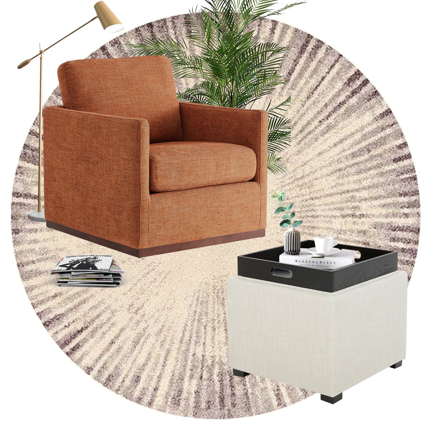 Patriotic Pairing | Henry Accent Chair & Cube Storage Ottoman