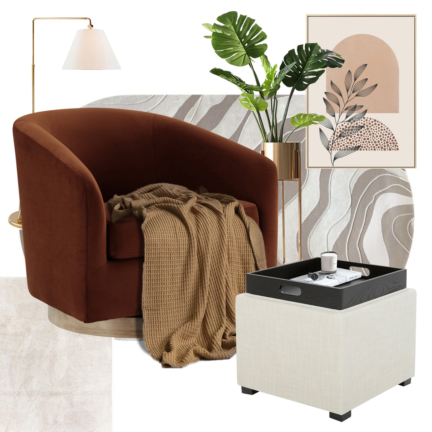 Patriotic Pairing | Wren Accent Chair & Cube Storage Ottoman