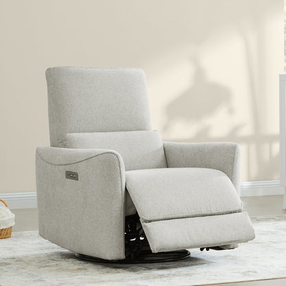 CHITA LIVING-Tracee Modern Power Swivel Glider Recliner-Recliners-Fabric-Dove Gray-