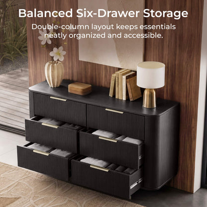 47" Irais Solid Wood 6-Drawer Dresser