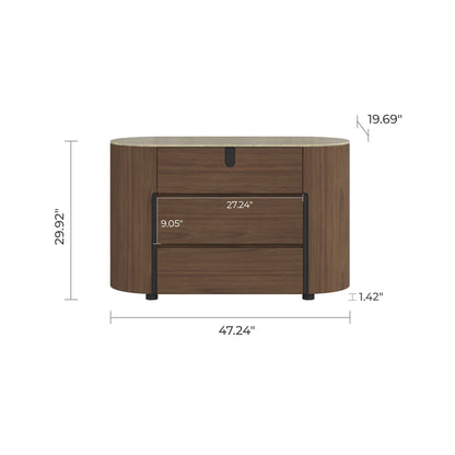 48" Blake 3-Drawer Dresser with Travertine Top