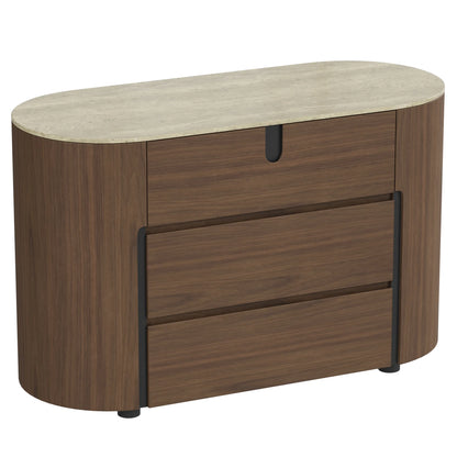 48" Blake 3-Drawer Dresser with Travertine Top
