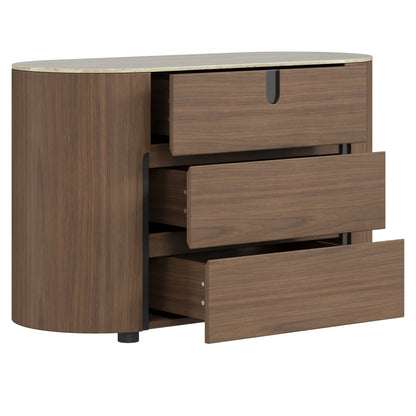 48" Blake 3-Drawer Dresser with Travertine Top
