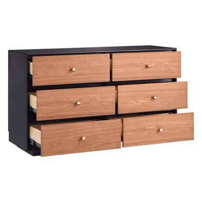 48" Vanessa 6-Drawer Wood Double Dresser Sideboard