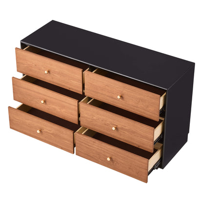 48" Vanessa 6-Drawer Wood Double Dresser Sideboard