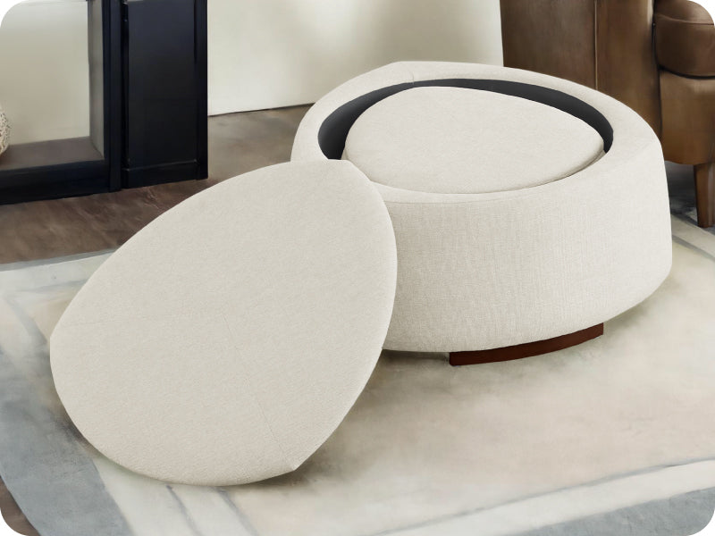 CHITA Twin Stone-shaped Storage Ottoman