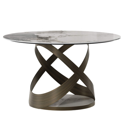 Evan Round Mobius Sintered Stone Dining Table